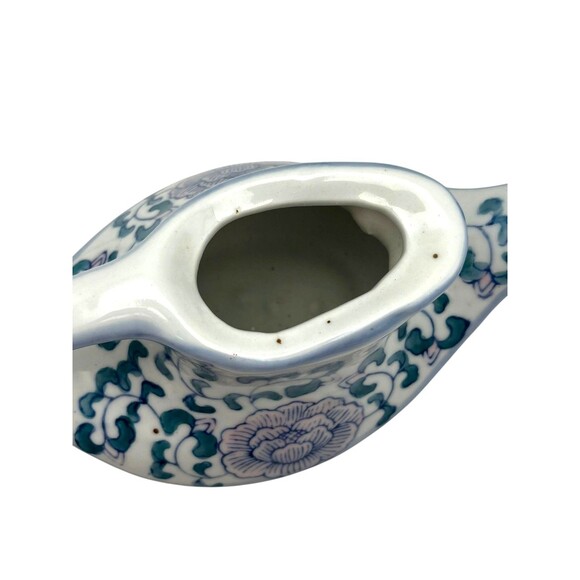 Vintage Chinese Floral Hand Painted Porcelain Ginger Jars & Teapot 3 Piece Set - Picture 4 of 12